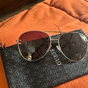 Guess Men's Sunglasses - Silver Frame with Black Lenses